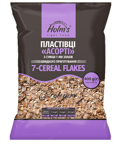 Пластівці "Ассорти" з суміші 7 злаків Holm's light food 400г (4820076460814)