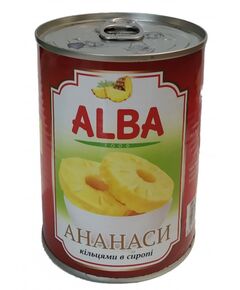 Ананаси Alba Food кільця в сиропі 580 мл