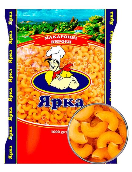 Макарони Ярка Ріжка рифлена 1кг (4820032550375)