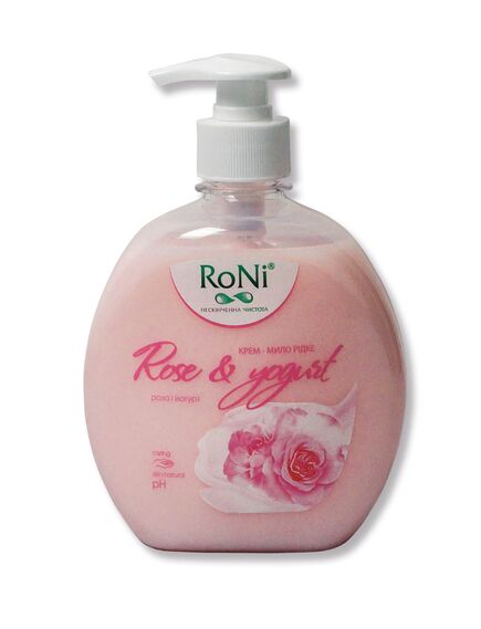 Крем- мило рідке "Rose & Yogurt" з гліцерином ТМ ''RoNi''  дозатор 450 мл