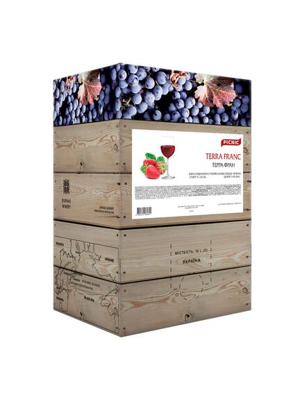Terra Franc Вино, столове напівсолодке червоне, PICNIC Bag in Box  10 л, зображення 2