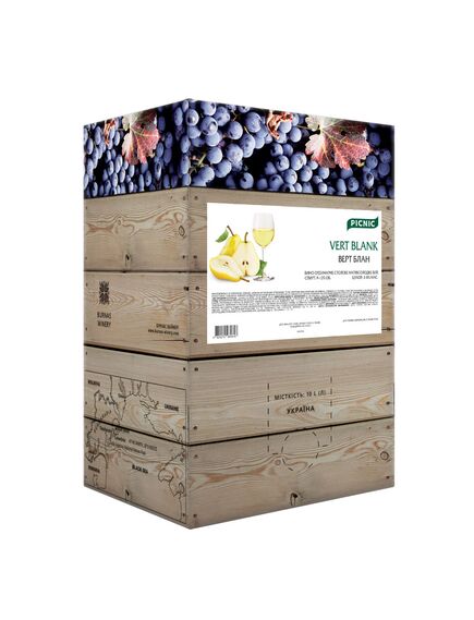 Vert Blanc Вино, столове напівсолодке біле, PICNIC Bag in Box 10 л, зображення 2
