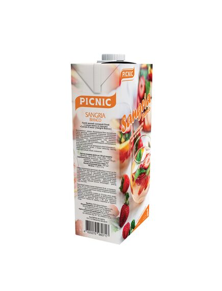 Sangria Bianco. Напій на основі вина та  сока з манго та персика. Сангрія БіанкоPICNIC 1л, зображення 3