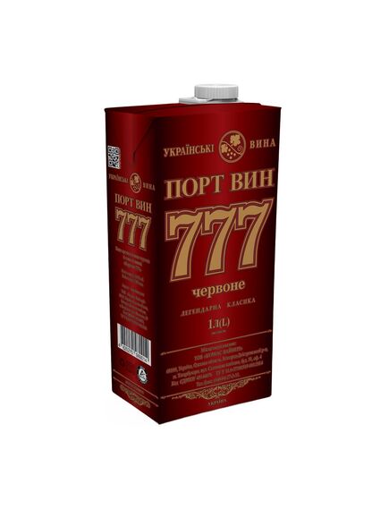 Портвiн 777 Вино типу порт, червоне. ПОРТВИН 777 Burnas Winery 1л., зображення 2