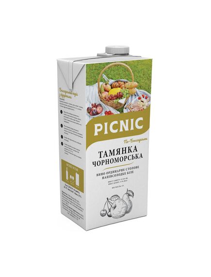 Тамянка чорноморська. Вино, біле напів сололодке  Тамянка PICNIC" 1л., зображення 2