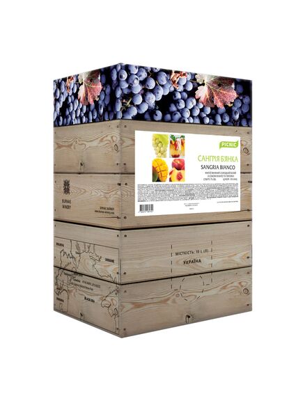 "Сангрія Б'янка" напій з білого вина та соком манго та персика, ТМ "PICNIC", 10л, зображення 2