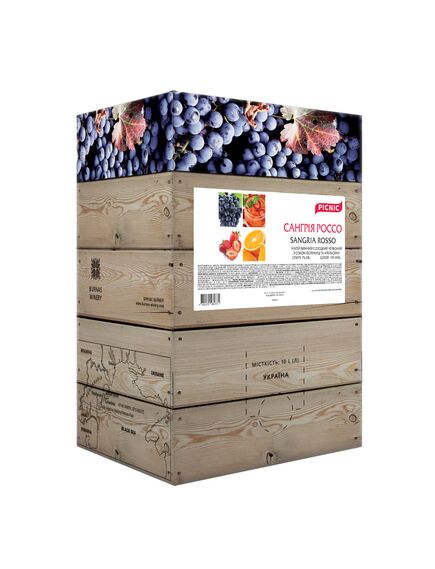 "Сангрія Россо" напій червоний, вино з соком полуниці та апельсину, ТМ "PICNIC", 10л, зображення 2