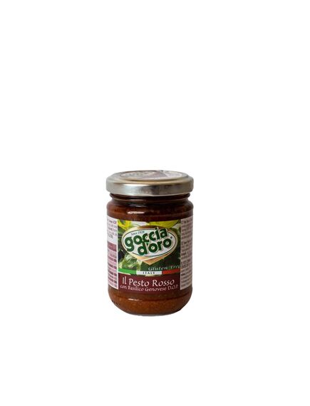 Соус Песто Rosso Goccia D’oro - соус Pesto с томатами -  0,13 л. (ИТАЛИЯ) - ОРИГИНАЛ