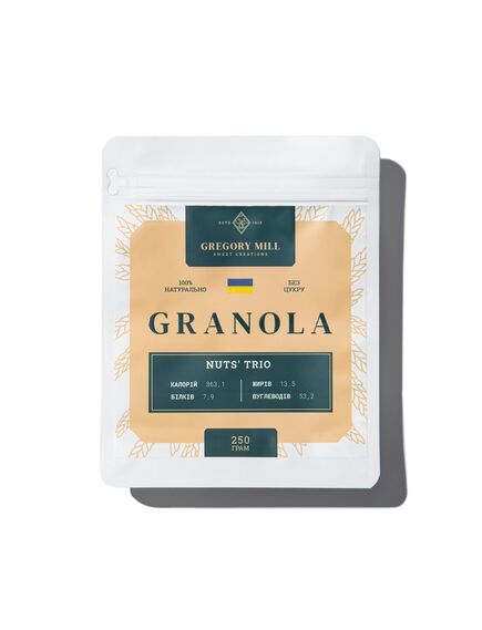 Гранола Горіхове тріо Gregory Mill Nuts' Trio, 250 г