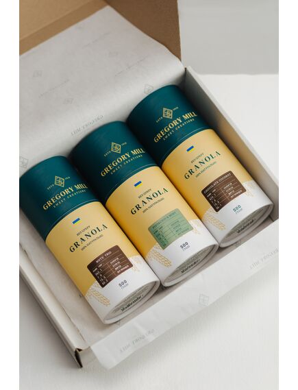 Набір граноли подарунковий Nuts Trio, Pistachio&Mint & Chocolate Coconut