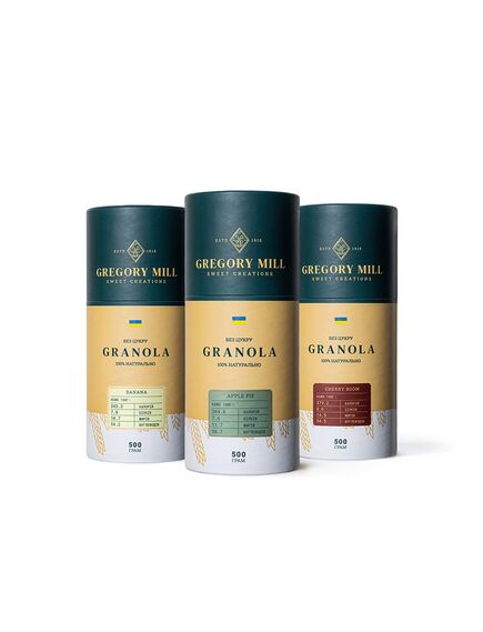Набір граноли Fruity Boх Apple Pie, Banana & Cherry Boom, 1500 г Gregory Mill