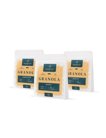 Набір граноли Apple Pie, Banana & Cherry Boom, 750 г Gregory Mill