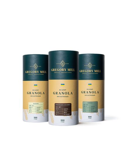 Набір граноли Tasty Boх Chocolate Coconut, Banana & Almond, 1500 г Gregory Mill