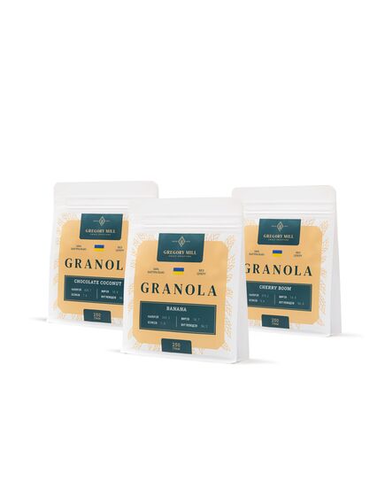 Набір граноли Chocolate, Banana & Cherry, 750 г Gregory Mill