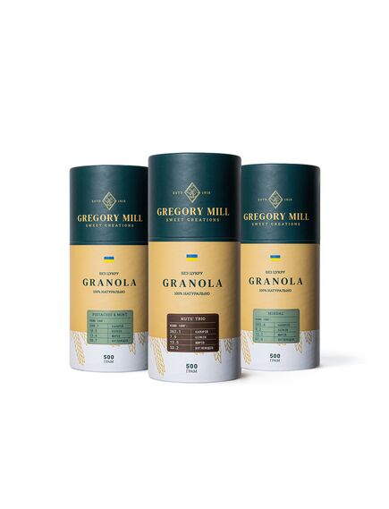 Набір граноли Nuts’ Box Almond, Nuts’ Trio, Pistachio & Mint, 1500 г Gregory Mill