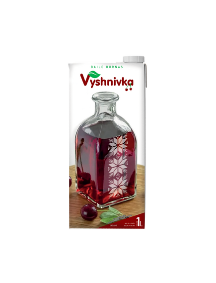 Вишнівка. Вино червоне напівсолодке з ароматом стиглої вишні,  1л