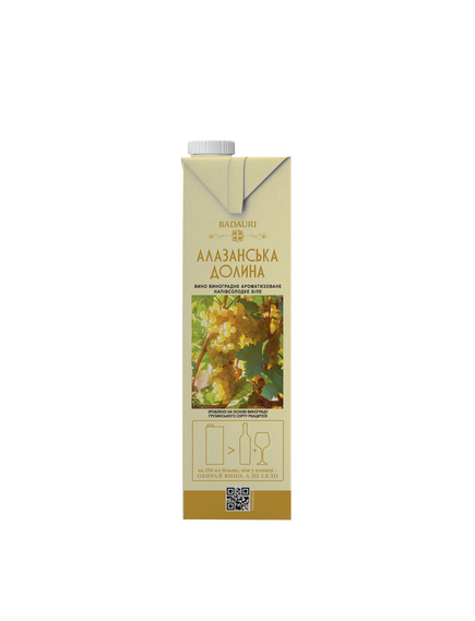 ​Badauri Алазанська долина напівсолодке біле вино 1л, зображення 4