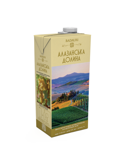 ​Badauri Алазанська долина напівсолодке біле вино 1л, зображення 2