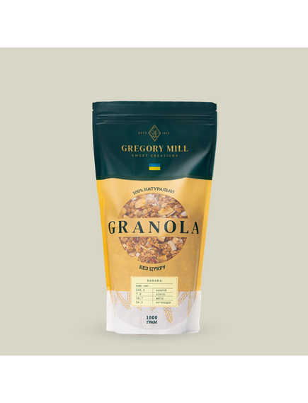 Гранола Банан Gregory Mill Banana, 1000 г + 3D-іграшка в подарунок