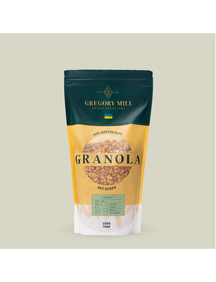 Гранола Мигдаль Gregory Mill Almond, 1000 г + 3D-іграшка в подарунок