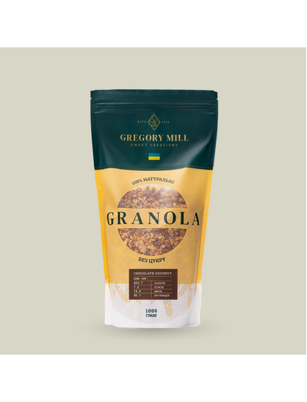 Гранола Шоколад та Кокос Gregory Mill Chocolate Coconut, 1000 г + 3D-іграшка в подарунок