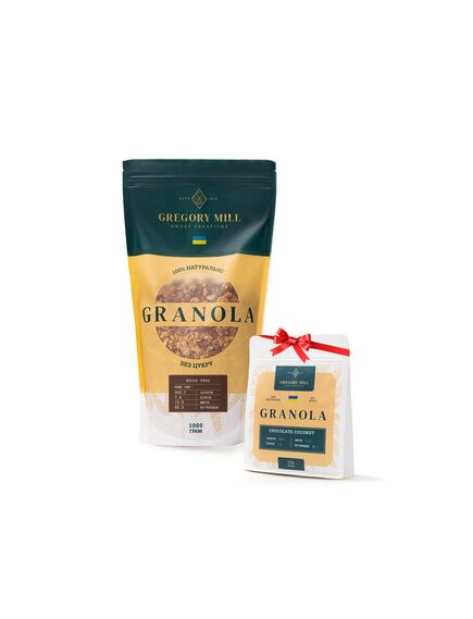 Набір граноли Mini Nuts’ Trio, 1 кг & Chocolate Coconut, 250 г у подарунок Gregory Mill