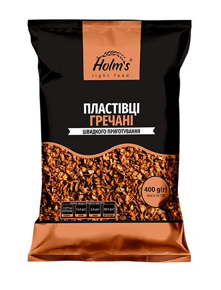 Пластівці гречані Holm's light food 400г (4820076460555)