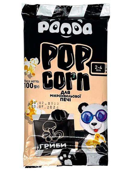 Попкорн Panda гриби для мікрохвильової печі 100г (4820196731498)