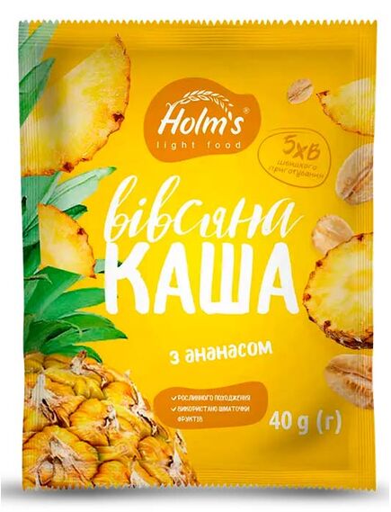 Каша вівсяна Holm's з ананасом 12шт*40г