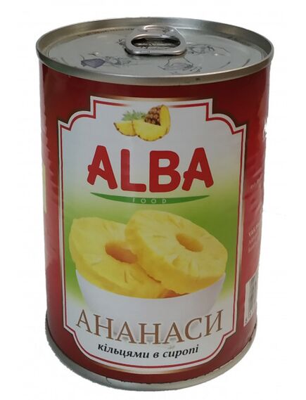 Ананаси Alba Food кільця в сиропі 580 мл